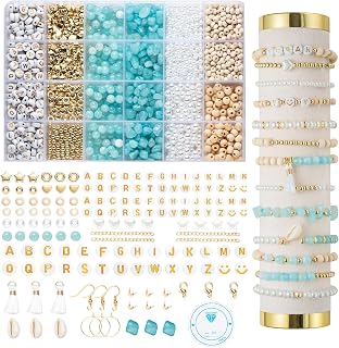 Xylise Jewelry Making Supplies Kit Natural Stone Beads for Irregular Natural Stone with for DIY Craft Bracelet Necklace Earrings for Adults (Blue)