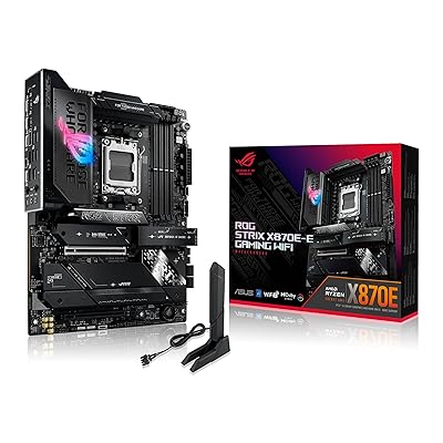 ASUS ROG Strix X870E-E Gaming WiFi AMD AM5 X870 ATX Motherboard 18+2+2 Power Stages, Dynamic OC Switcher, Core Flex, DDR5 AEMP, WiFi 7, 5X M.2, PCIe® 5.0, Q-Release Slim, USB4®, AI OCing & Networking