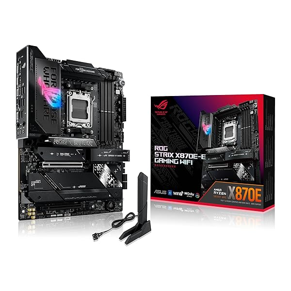 ASUS ROG Strix X870E-E Gaming WiFi AMD AM5 X870 ATX Motherboard 18+2+2 Power Stages, Dynamic OC Switcher, Core Flex, DDR5 AEMP, WiFi 7, 5X M.2, PCIe® 5.0, Q-Release Slim, USB4®, AI OCing & Networking
