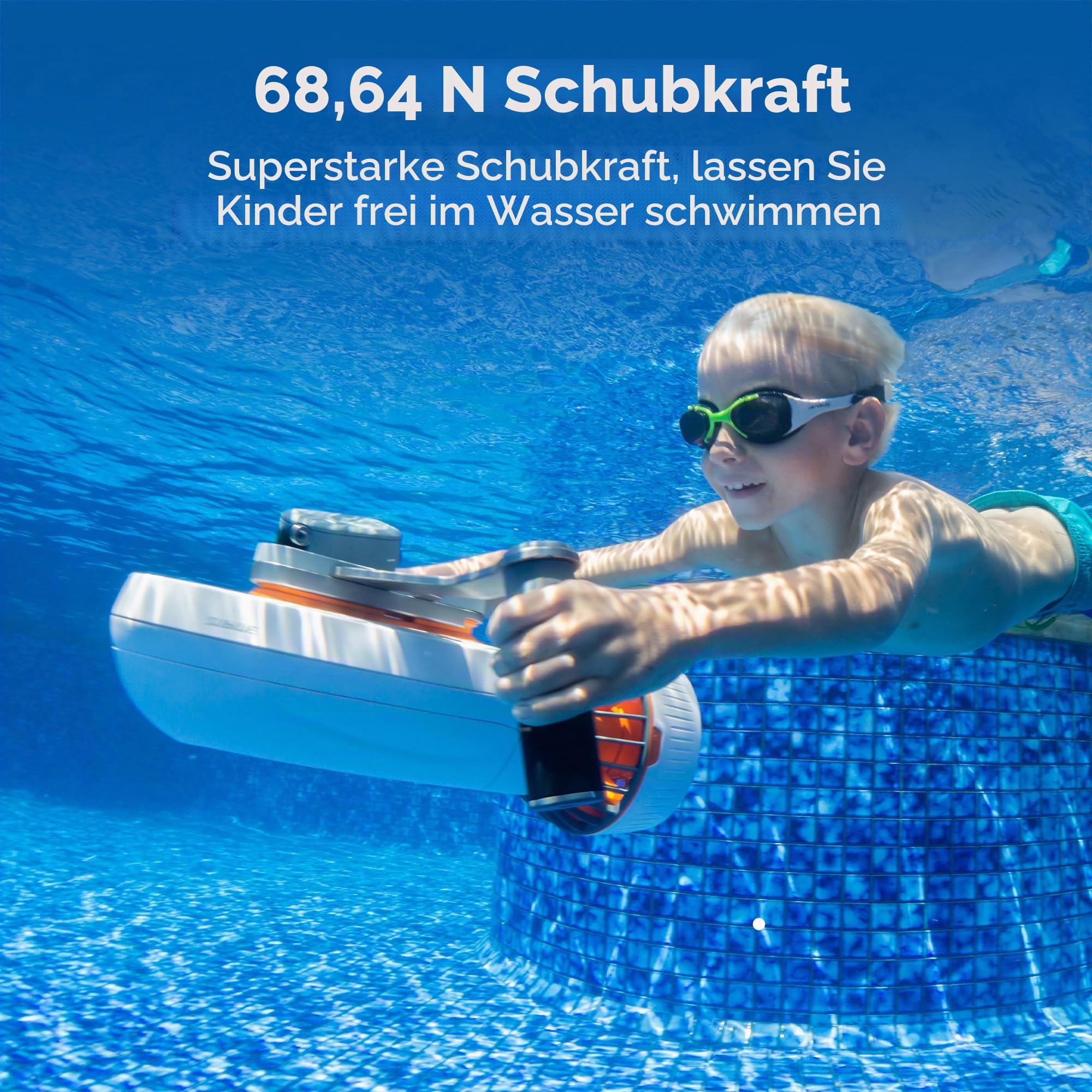 Tini Unterwasser-Scooter mit Action-Kamera-Halterung, abnehmbar, modular, für SUP-Paddleboards, 2 Gänge, 45 Minuten, Schwimmbad, Tauchen, Schnorcheln