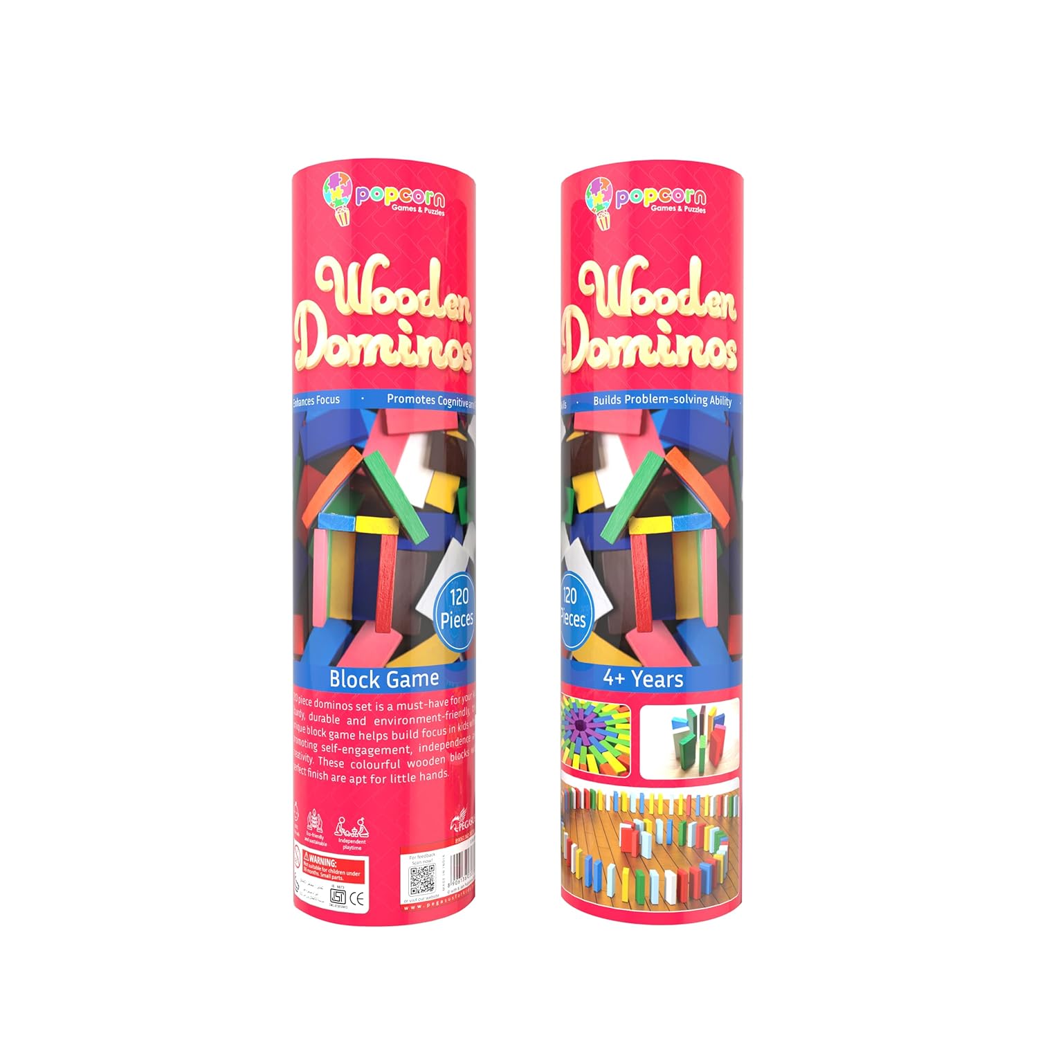 Popcorn Games & Puzzles Wooden Dominos for Kids Amazon.in Toys & Games