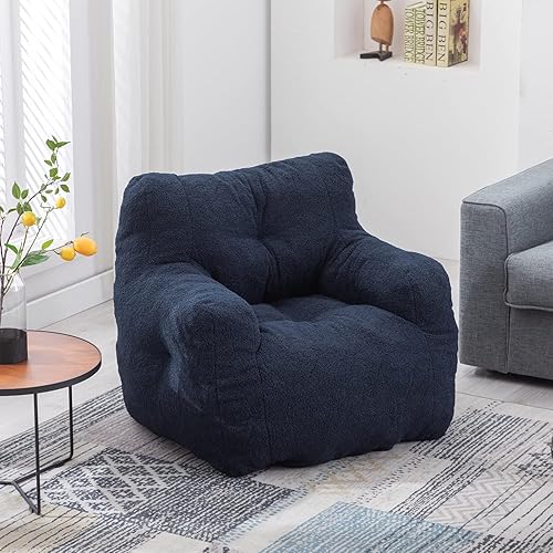 Miniatura 38 de Recaceik Sillones puff copetudos, suave relleno con relleno, sofá esponjoso y perezoso, tumbona imperial gigante para dormitorio, sala de estar,