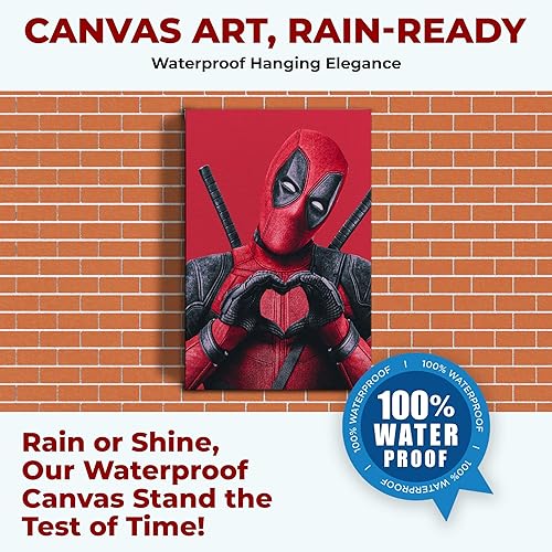 Miniatura 4 de MAVIS PRINT Dead Poool - Decoración de pared Marval de 12 x 16 pulgadas, impresión HD y marco de madera, decoración moderna de pared para Annt