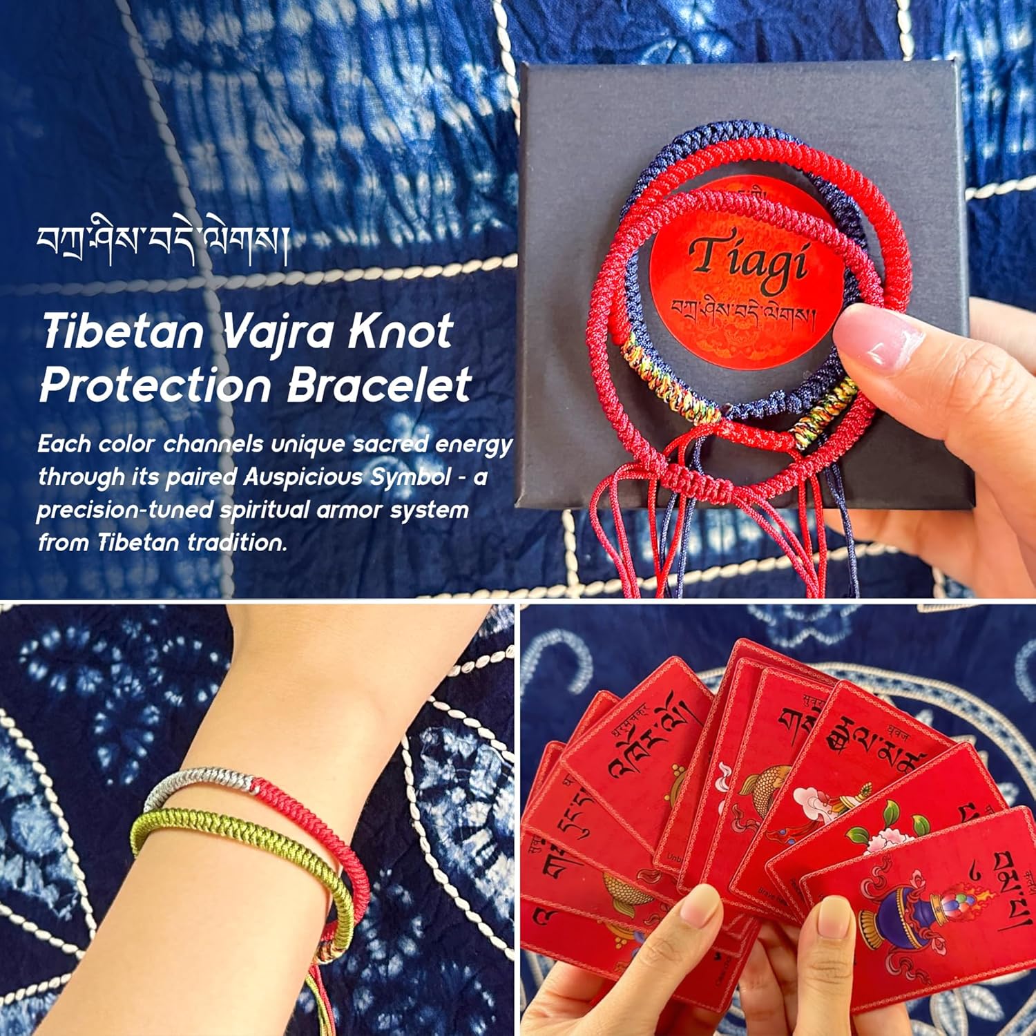 Tibetan Bracelet Talisman, Authentic Tibetan Monk Handmade Dorje Knot Red String Bracelets, Red Thread Bracelet Protection, Good Luck Rope for Men & Women, Ideal Gift for Blessing for Family & Friends - Image 4