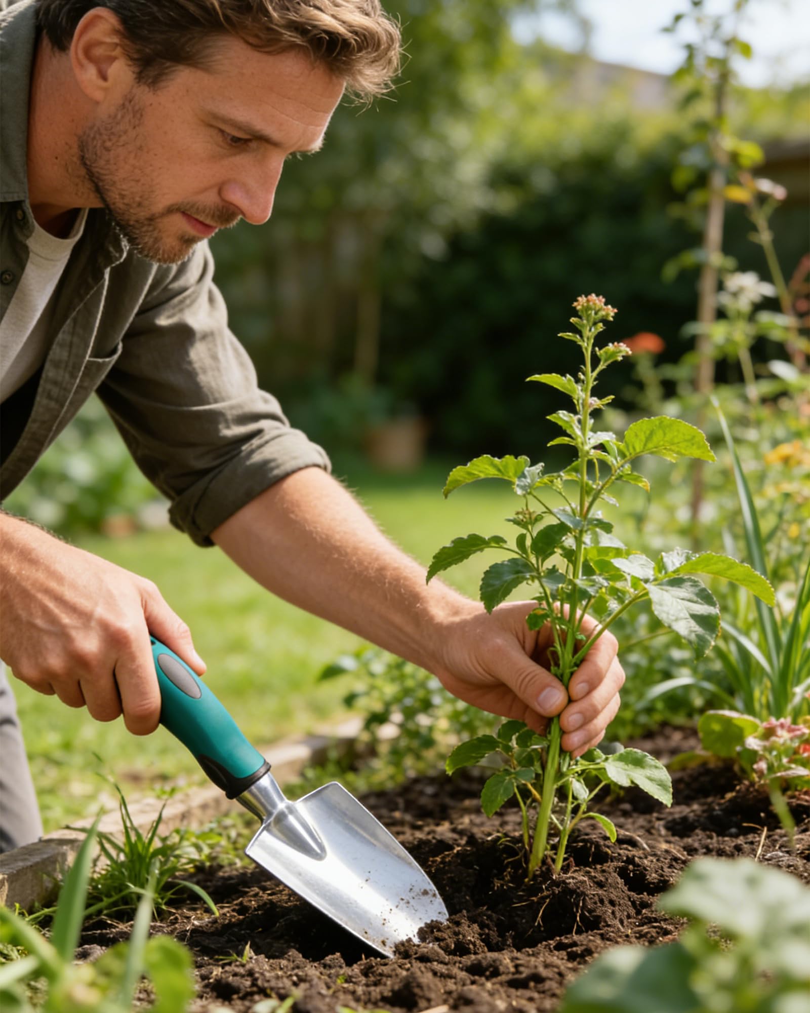 7 Piezas Juego de Herramientas de Jardinería con Mango Ergonómico – Kit de Herramientas de Jardín Anti-Rust con Bolsa de Almacenamiento – Regalo Ideal para Jardinería