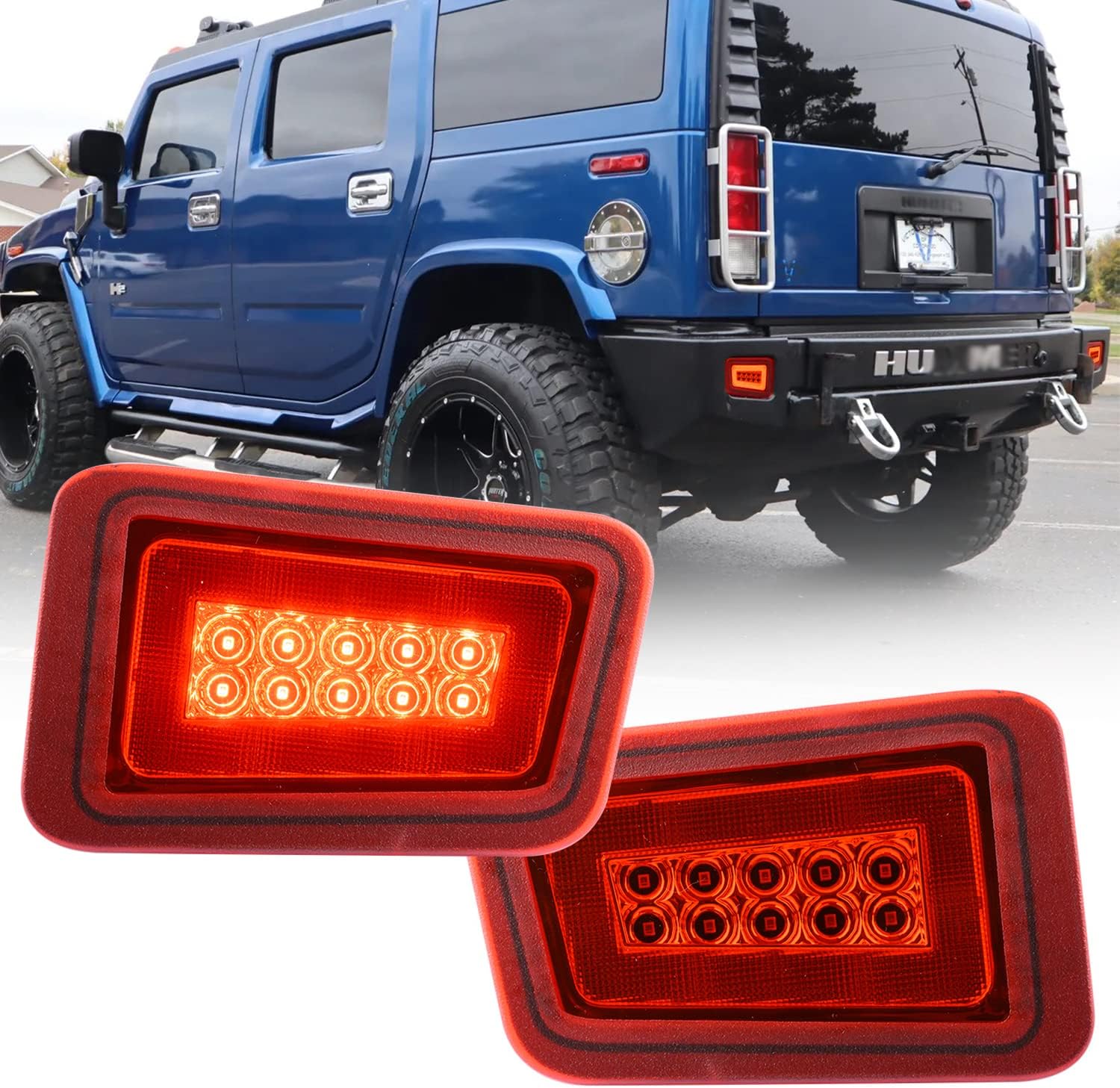 NSLUMO H2 Led Rear Fog Light Assembly for 2005 2006 2007