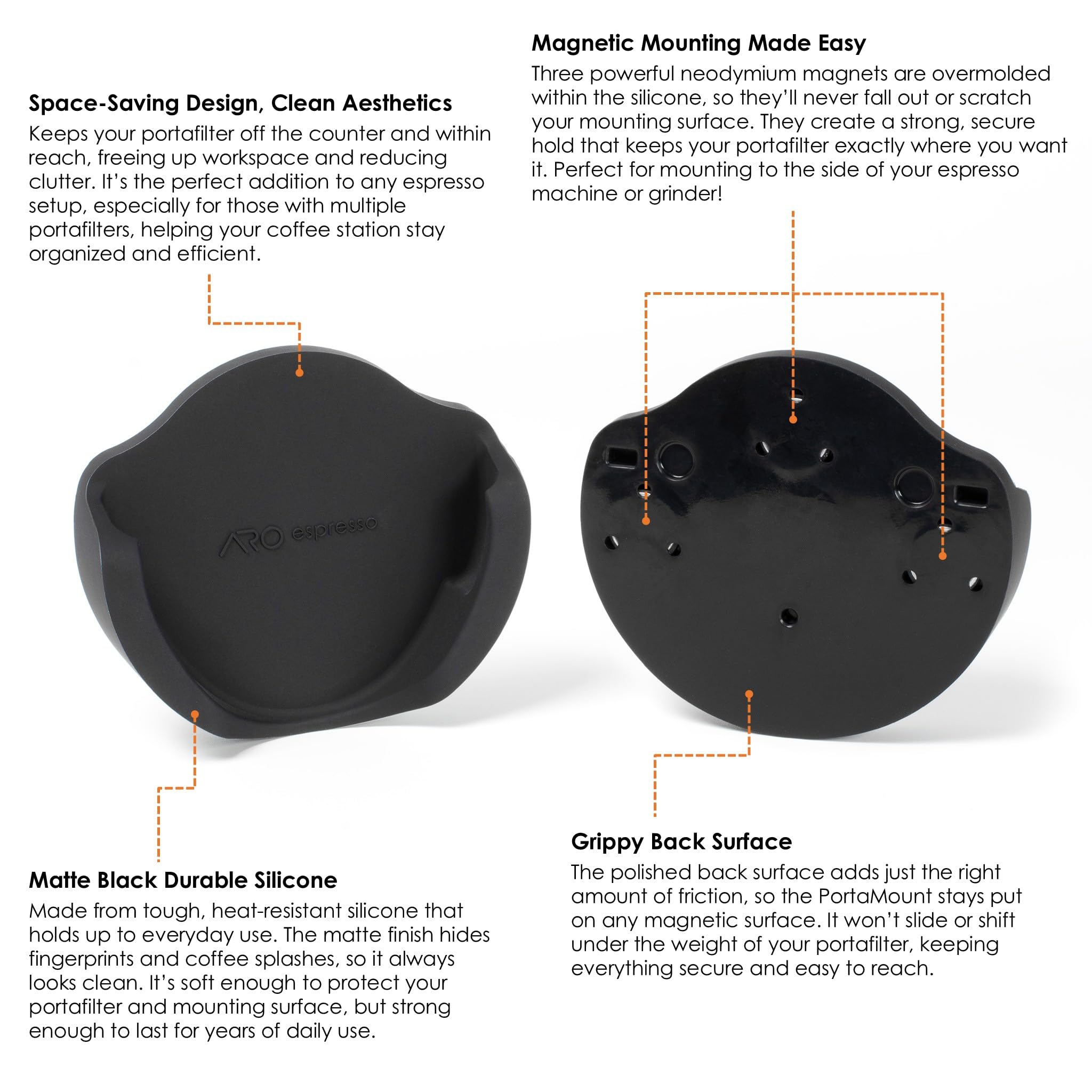 ARO PortaMount | Supporto magnetico per portafiltro in silicone (nero, 58 mm)