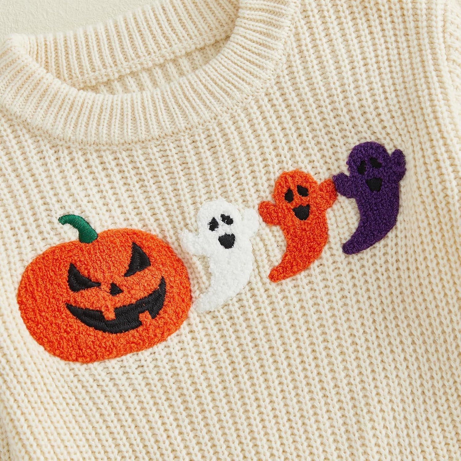 Toddler Baby Halloween Sweater Ribbed Knit Pullover Sweaters Fall Winter