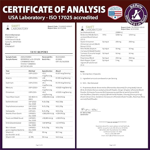 Miniatura 8 de Berberina con suplemento de canela de Ceilán, cardo mariano, cúrcuma, melón amargo para la digestión, inmunidad. Complejo orgánico para hombres y
