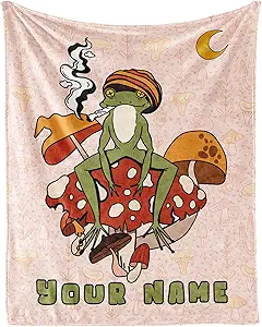 Custom Frog Throw Blanket for Baby - 30x40 Inches Lap Size - Soft Fluffy Cozy Blankets Gift - Pink Novelty Blanket Throws for Couch, Work