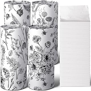 Zonon 4 Pcs Vintage Floral Car Tissue Cylinder with 240 Sheets 3 Ply Facial Tissue Bulk Round Tissues Holder Box Travel Tubes for Car Cup Holder Round Container