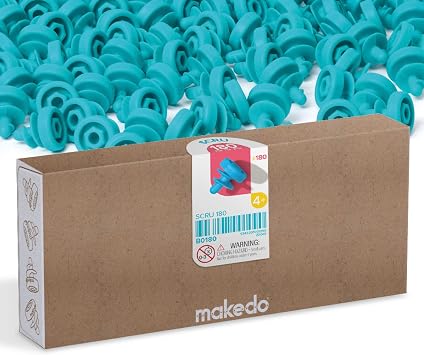 Makedo Scru 180 | Top-Up Your Tool Kit and Connect Up to 3 Layers of Cardboard | At Home Play and Classroom Learning | STEM and STEAM Educational Toys | Reusable Tools for Boys and Girls Age 4+