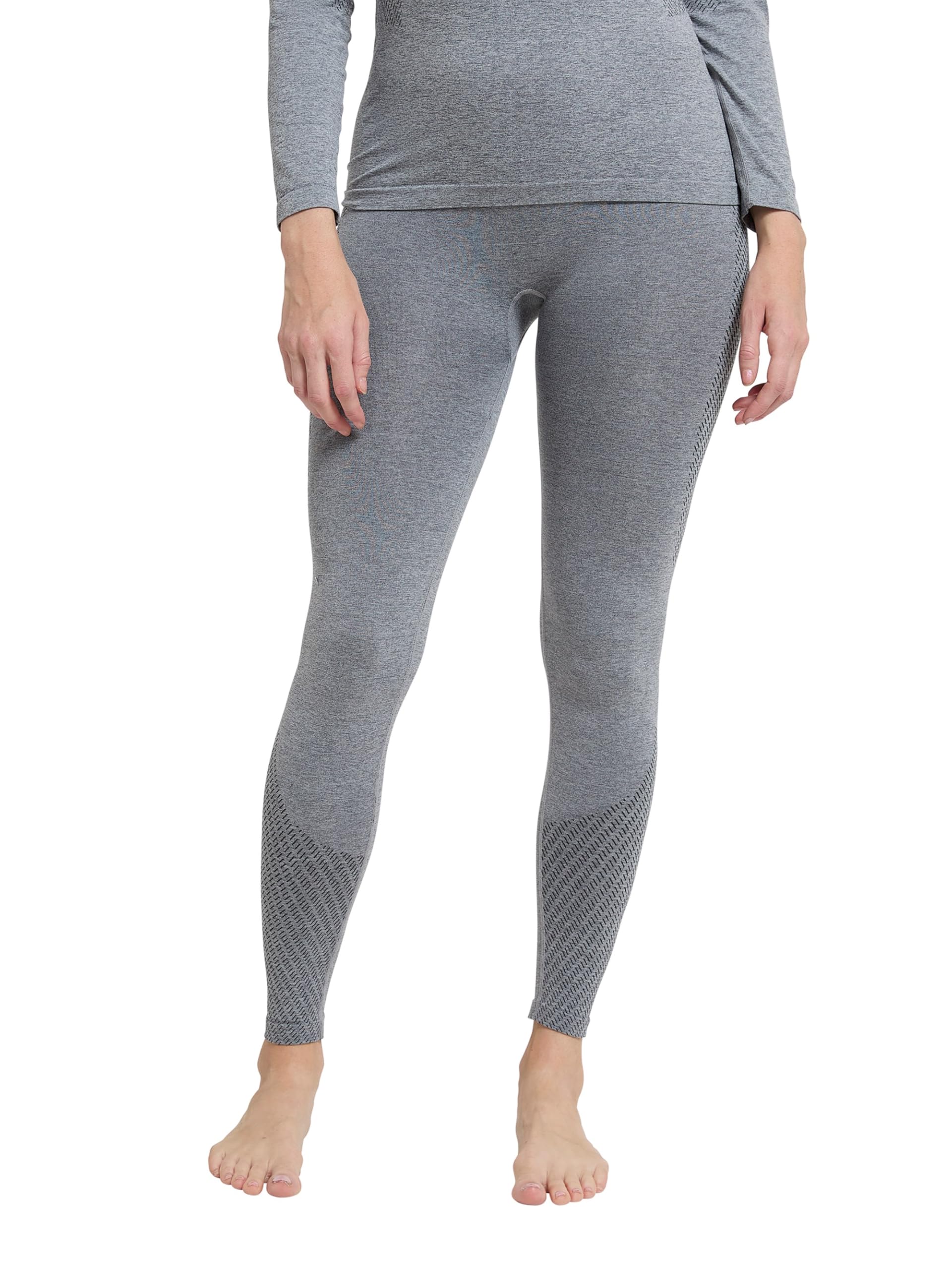 Mountain Warehouse Off Piste Seamless Womens Pants - IsoCool Trousers, Breathable Ladies Base Layer, Quick Dry, High Wick -for Outdoor, Sports, Walking, Cycling & Hiking Light Grey S