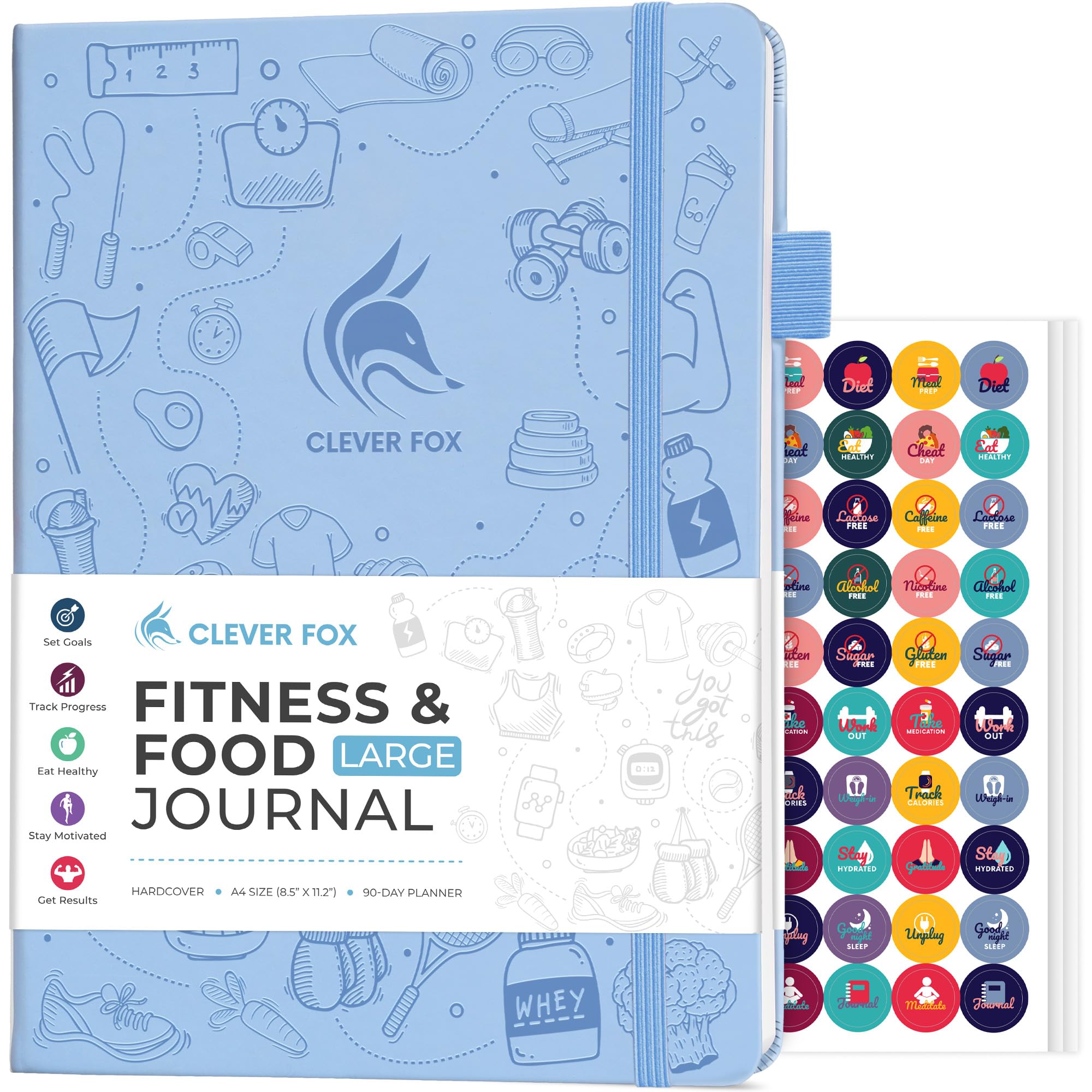 CF Fitness and Food Journal (Light Blue, A4 (8.3'' x 11'')) — image 1