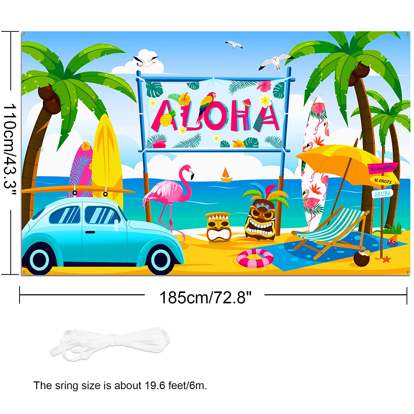 Sommer Hawaii Türbanner Mit Blumenprint – Party-Deko Für Geburtstage, Veranda & Indoor-Outdoor-Feiern