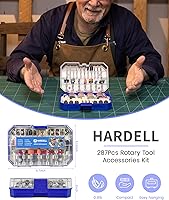 Vista 3 de HARDELL Accesorios para herramientas rotativas, 227 piezas, kit de accesorios de herramientas rotativas eléctricas, vástagos de 1/8 pulgadas