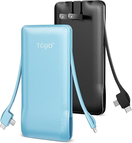 Miniatura 7 de TG90° Cargador Portátil con Cables Solamente 10000mAh Banco de Energía con Cables Integrados (Sin Enchufe) Batería de Respaldo Paquete de Batería