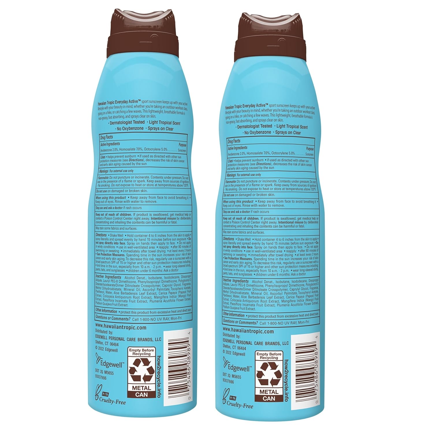 Hawaiian Tropic Everyday Active Clear Spray Sunscreen SPF 30| Hawaiian Tropic Sunscreen Spray SPF 30, Sunblock, Oxybenzone Free, 6oz each Twin Pack - Image 2