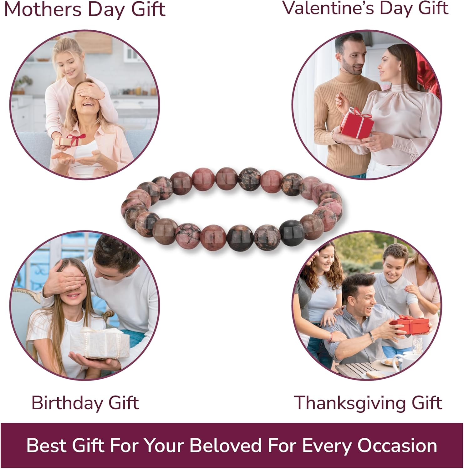 Crystal Vibe 8mm Beaded Bracelets For Women Men - Healing Crystal Bracelet - Adjustable Size - Image 6