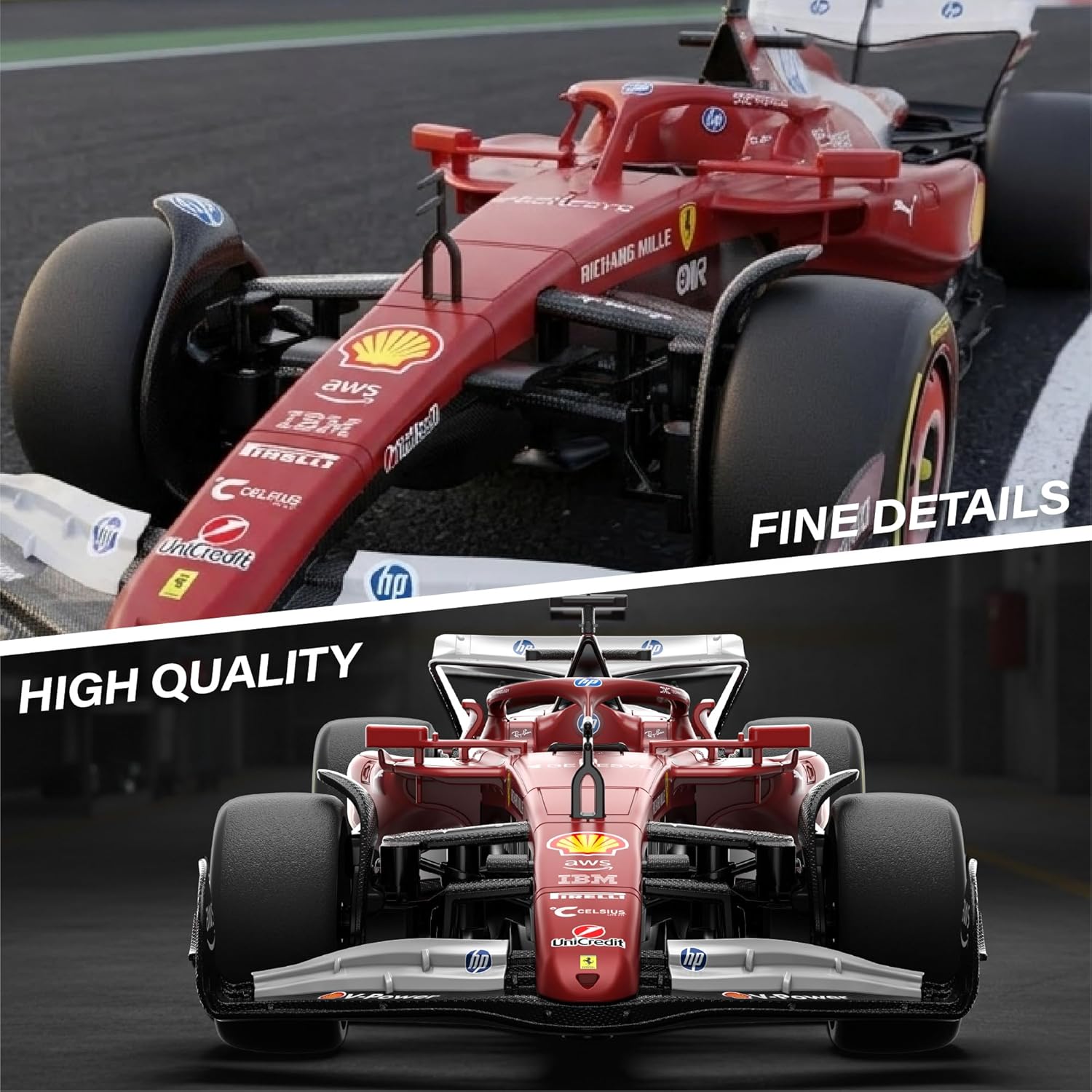 Voltz Toys Licensed 1:12 F1 Ferrari SF-25 Remote Control Vehicle - RC Series for Kids and Adults - 2.4GHz Racing Toy for Gift (1:12 Ferrari SF-25)
