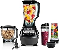 Ninja BL770 Kitchen System: 1500W Blender Food Processor with 72oz Pitcher, 8-Cup Bowl & 2x16oz To-Go Cups - Crush Ice, Make Dough, Smoothies