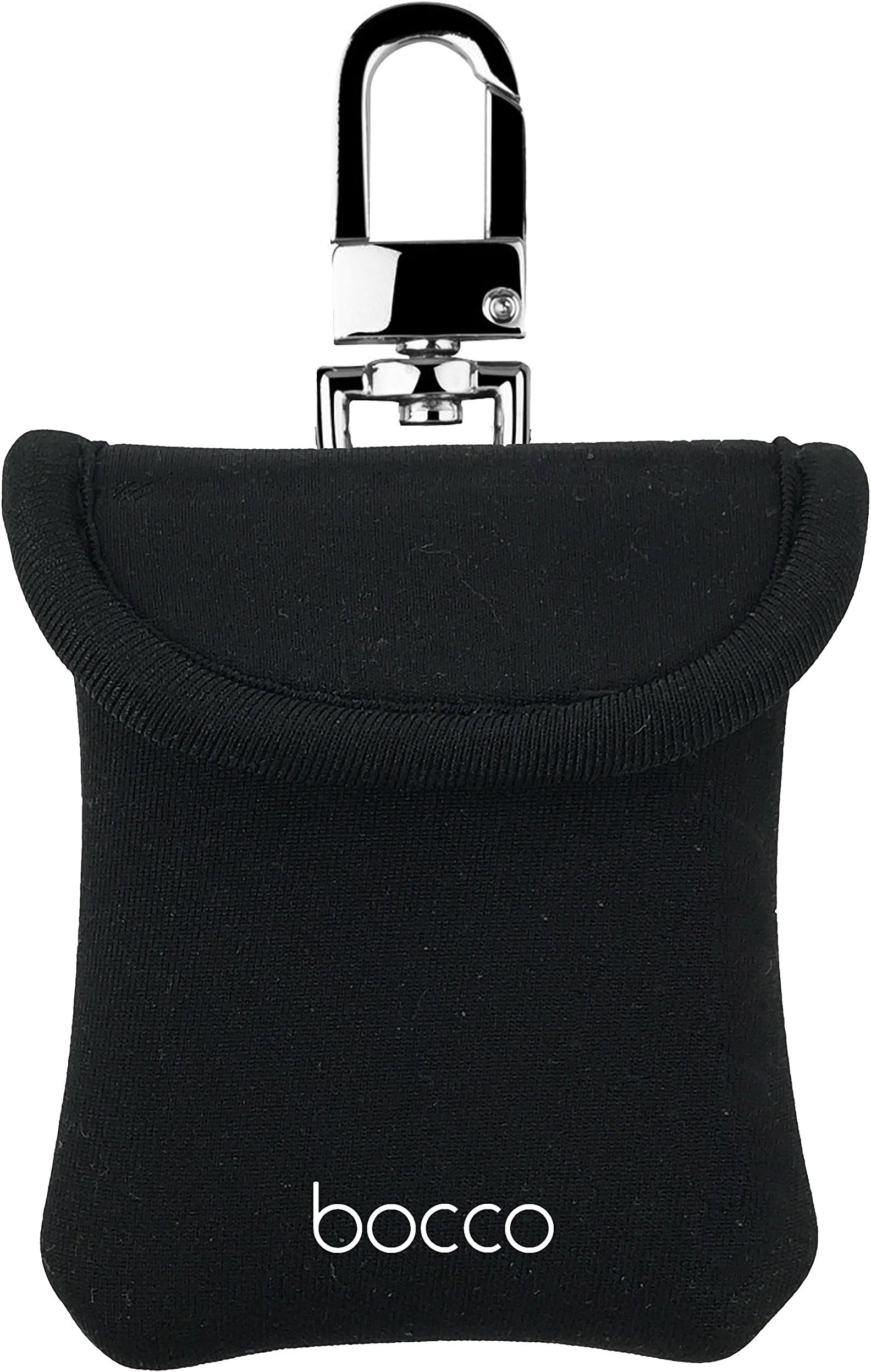 AirPods Carrying Case with Keychain, Soft Neoprene Protective Earbud Holder, Compact Earphones Sleeve for Apple Headphones (Black)