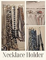 Vista 3 de Heesch Percha para collares, soporte acrílico para collares, organizador de collares, soporte de pared, ganchos de joyería para collares, pulseras