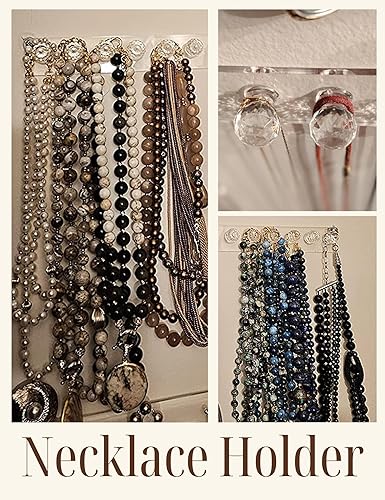 Vista 3 de Heesch Percha para collares, soporte acrílico para collares, organizador de collares, soporte de pared, ganchos de joyería para collares, pulseras