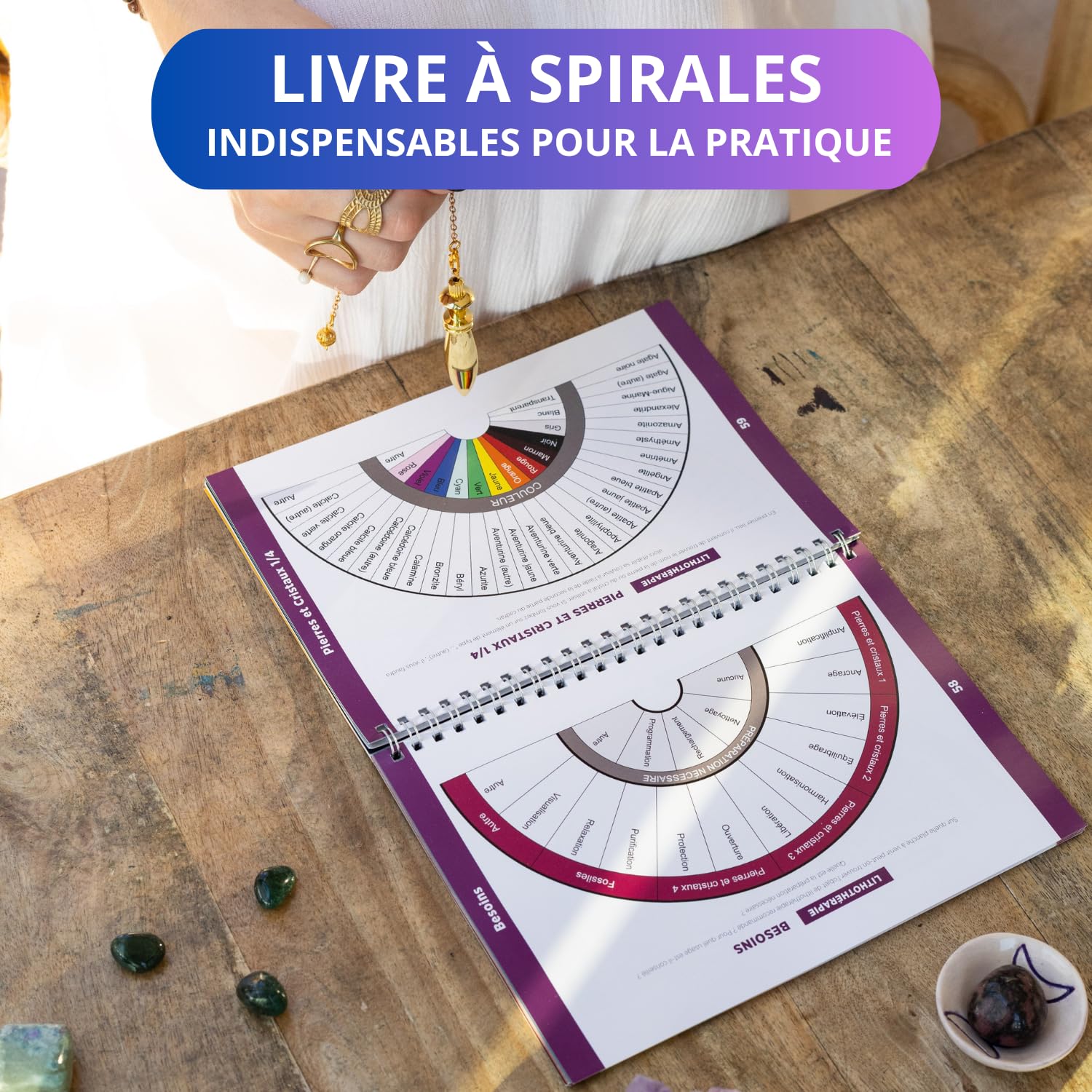 Cadrans de Radiesthesie, Les Indispensables - Plus de 60 Planches pour Pendule en Couleurs, Livre A5 de Poche, Qualité Supérieure, Imprimé en France