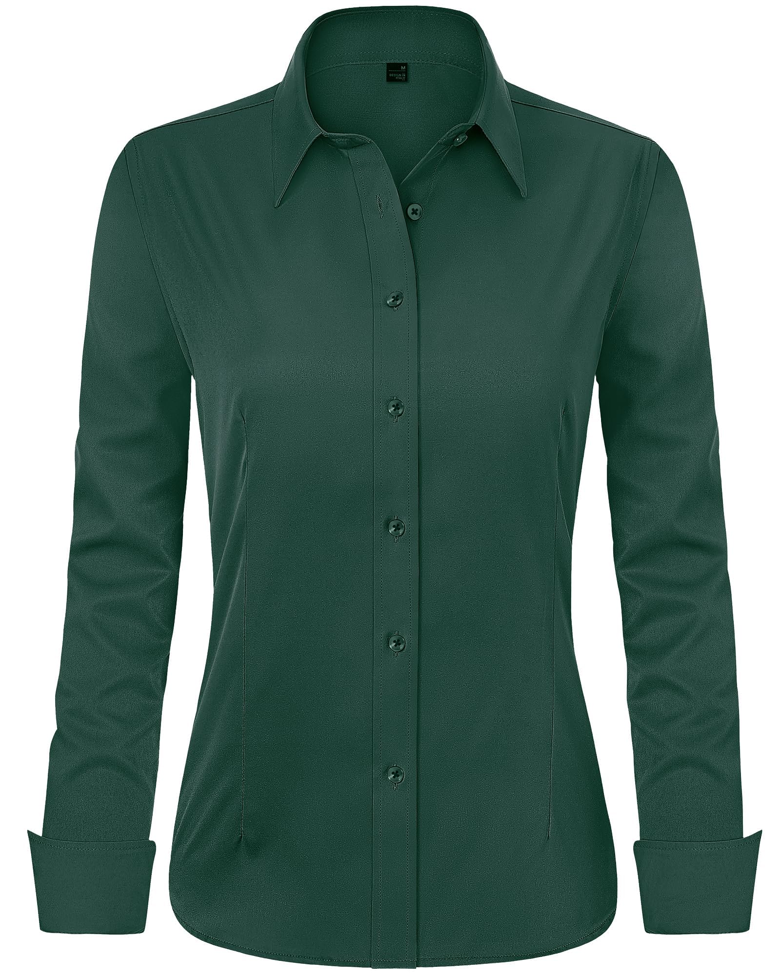 J.VER Womens Dress Shirts Long Sleeve Button Down Shirt Wrinkle-Free Business Casual Blouse Office Work Tops