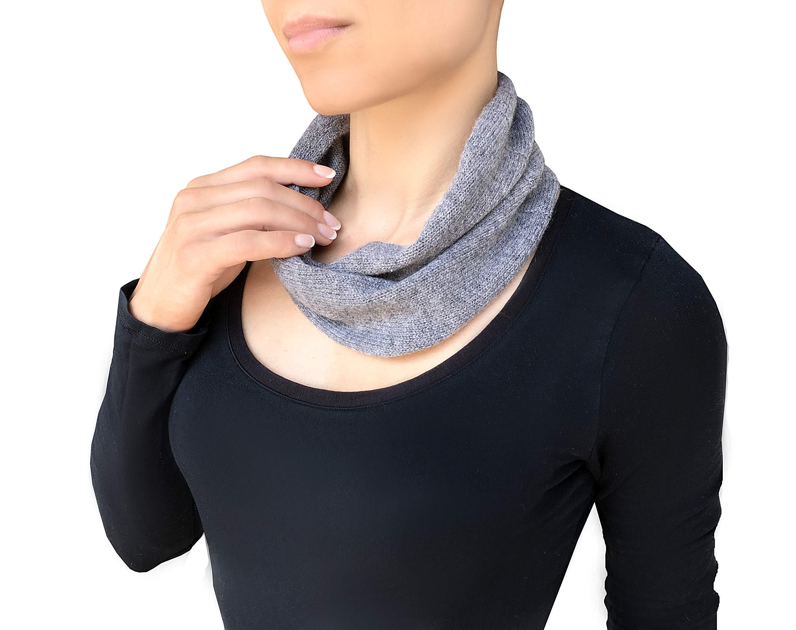 Scalda Collo Sciarpa Donna Cachemire Grigio