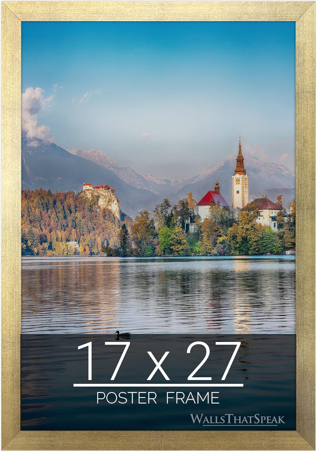 wallsthatspeak 17x27 Gold Picture Frame for Puzzles Posters Photos or Artwork