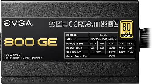 Miniatura 6 de Evga 273022 Ps 200-ge-0800-v1 800 Ge 800w 80+dorado Atx Eco Mode Retail