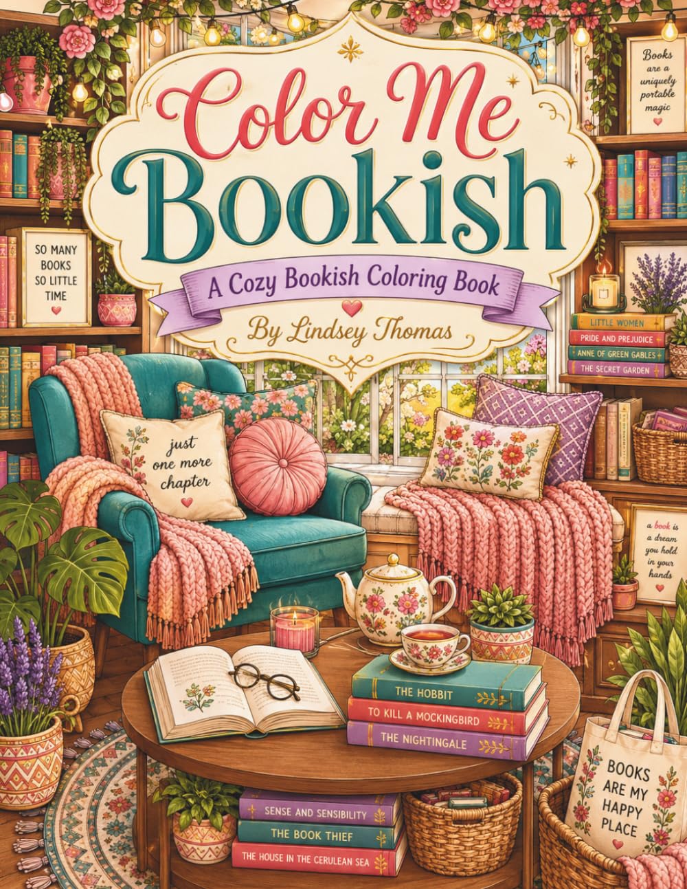 Color Me Bookish: A Cozy Bookish Coloring Book