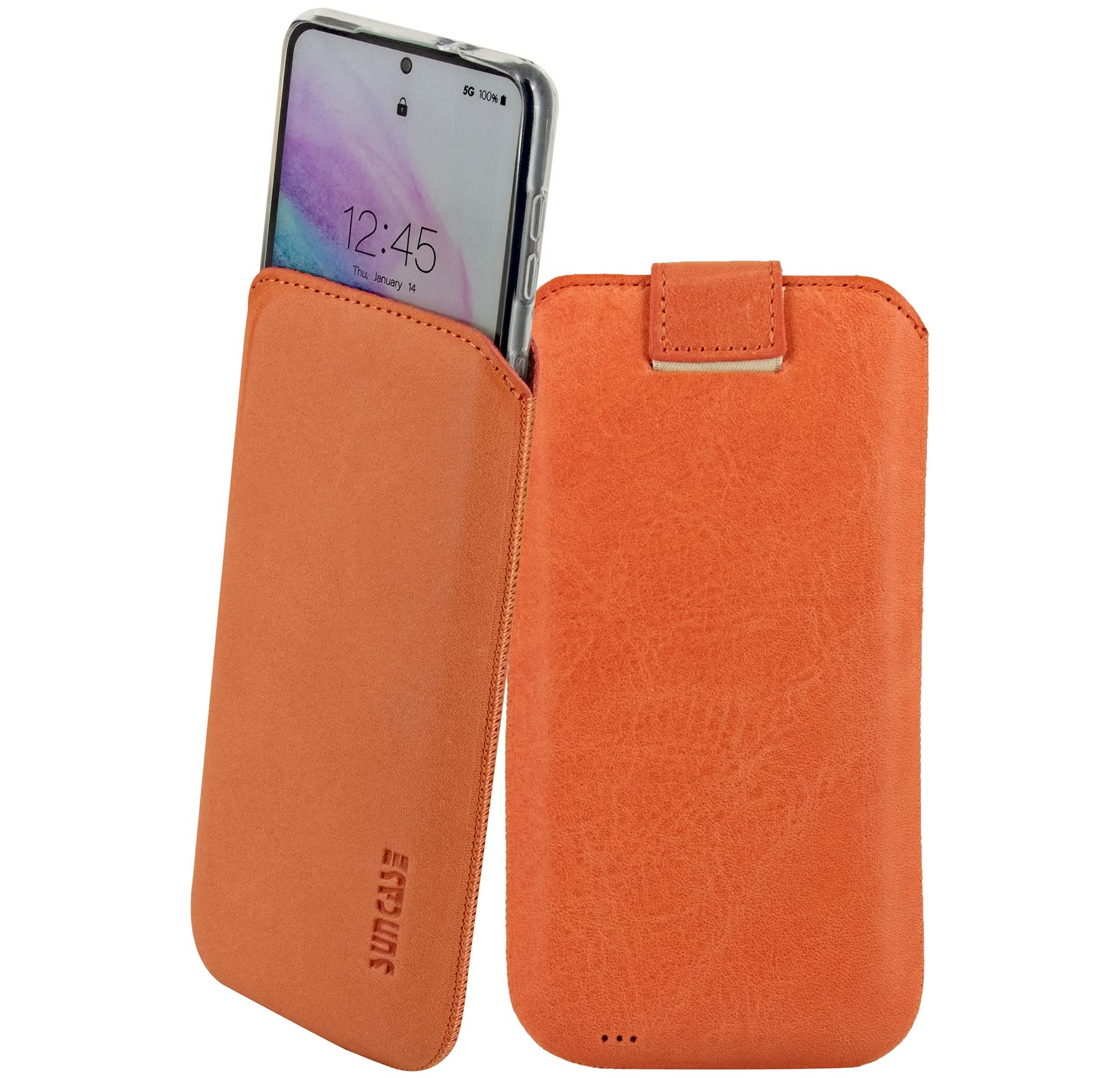 Genuine Leather Case for Xiaomi Poco X6 Pro 5G Case Inner Dimensions: Approx. 164 x 78 x 13 mm (Fits Only with Silicone/Case/Bumper) in Antique Salmon Pink