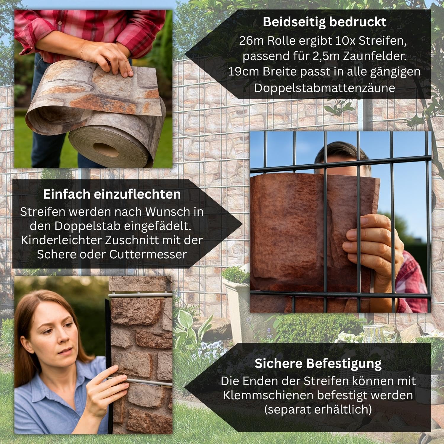 Bedruckter Sichtschutz Kindergeburtstag Doppelstabmatten Motivdruck Kinder | moderner Motivdruck | Garten-Deko | Sichtschutzstreifen Rolle | Vlies | Windschutz 2,5m x 2,0m