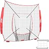 VEVOR 7x7ft Baseball Softball Practice Net, Portable Baseball Training Net for Hitting Batting Catching Pitching, Backstop Baseball Equipment Training Net