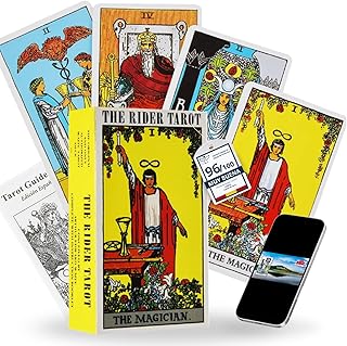 Cartas de Tarot en Español para Principiantes + GUÍA y Curso de Regalo, Baraja de Tarot de 78 Cartas Coloridas y Robustas, Carta de Tarot Rider Waite Edición en Español e Inglés con Libro Guía