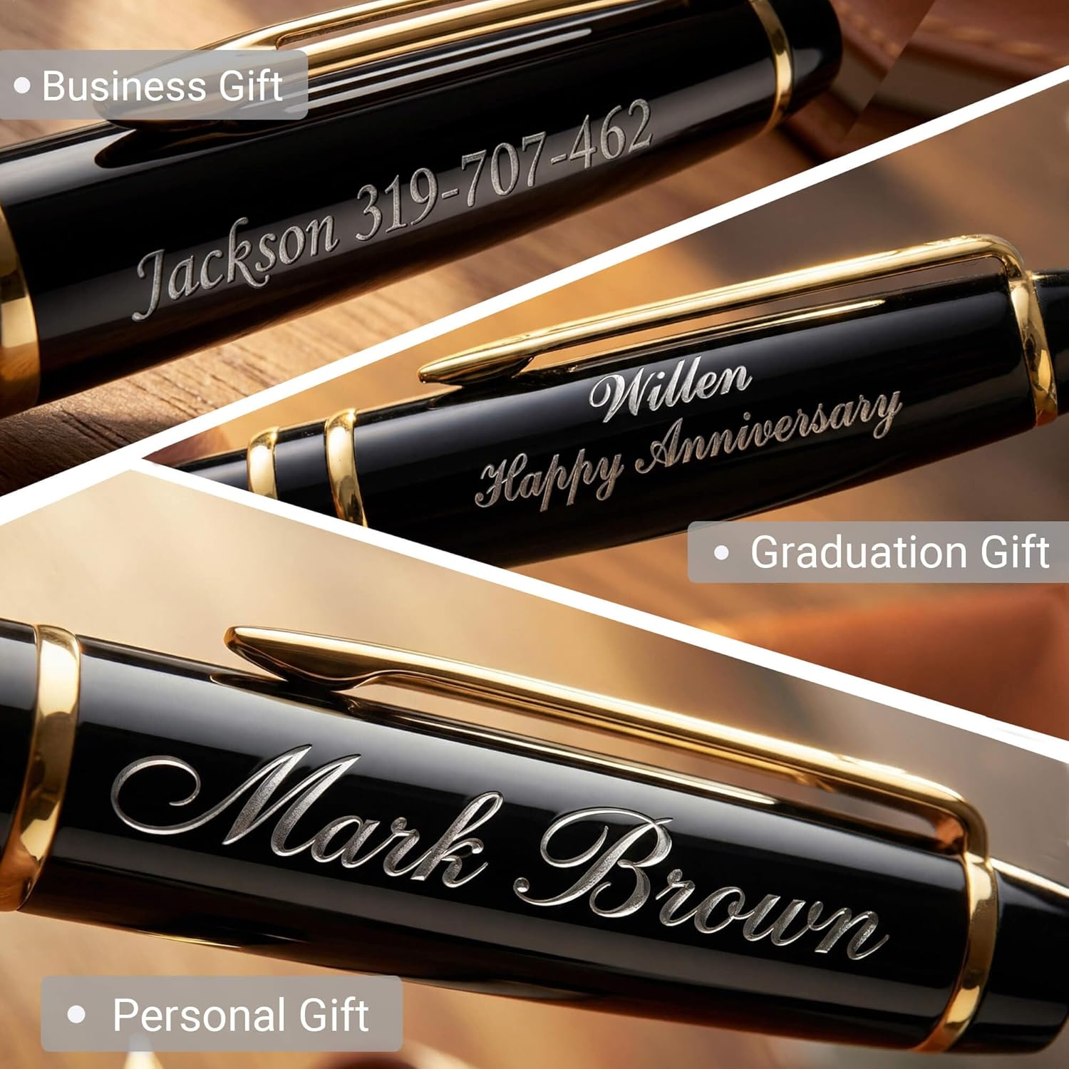 Yastar Personalized Gift Pen - Luxury Ballpoint Pen with a Custom Flagon Black ink - Custom with Your Name or Message, Gift for Friends/Colleagues/Man and Women any occations