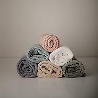 Vista 6 de Mushie Toalla con capucha para bebé Algodón orgánico (Azul bebé)