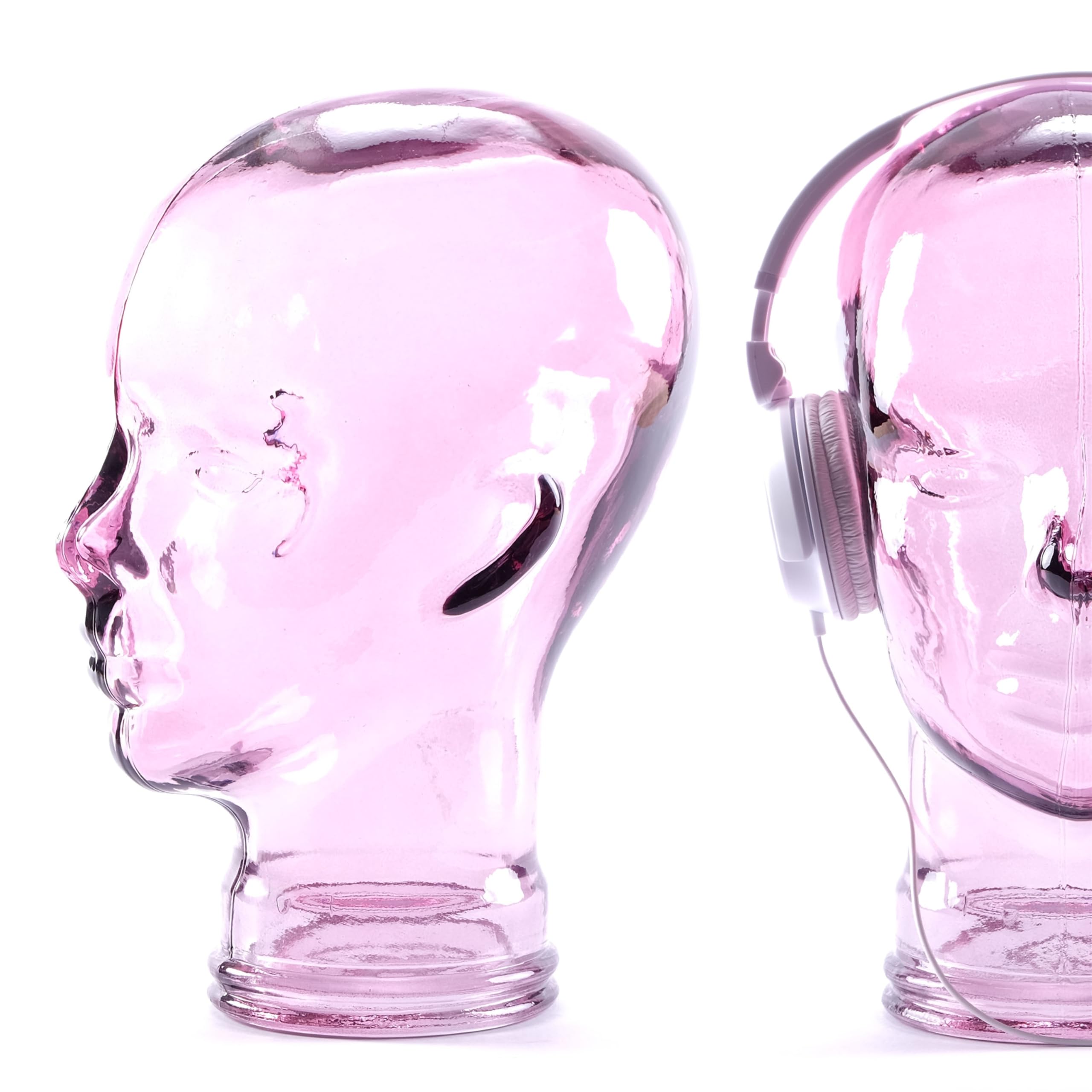 Tête en verre décorative.- lilas