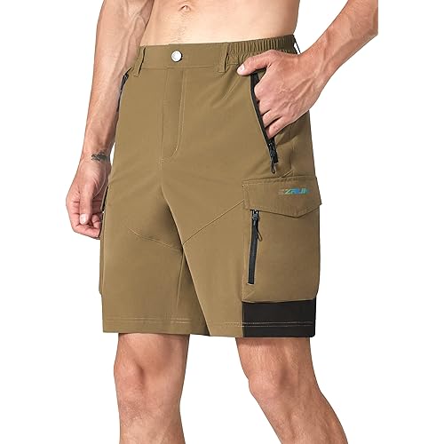 EZRUN Men's Hiking Cargo Shorts Quick Dry Golf Outdoor Casual Travel Shorts with Multi Pocket for Work Camping Fishing Summer