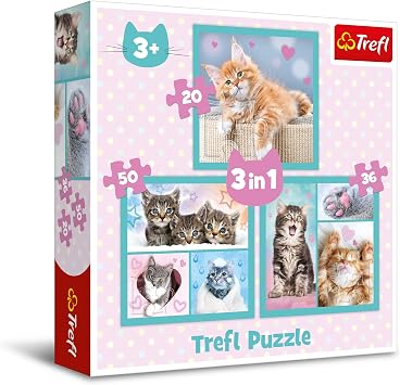 Trefl Sweet Animals, 3in1-20, 36, 50 Piece Puzzle, 4+ | DIY, Creative Fun, Classic Jigsaw