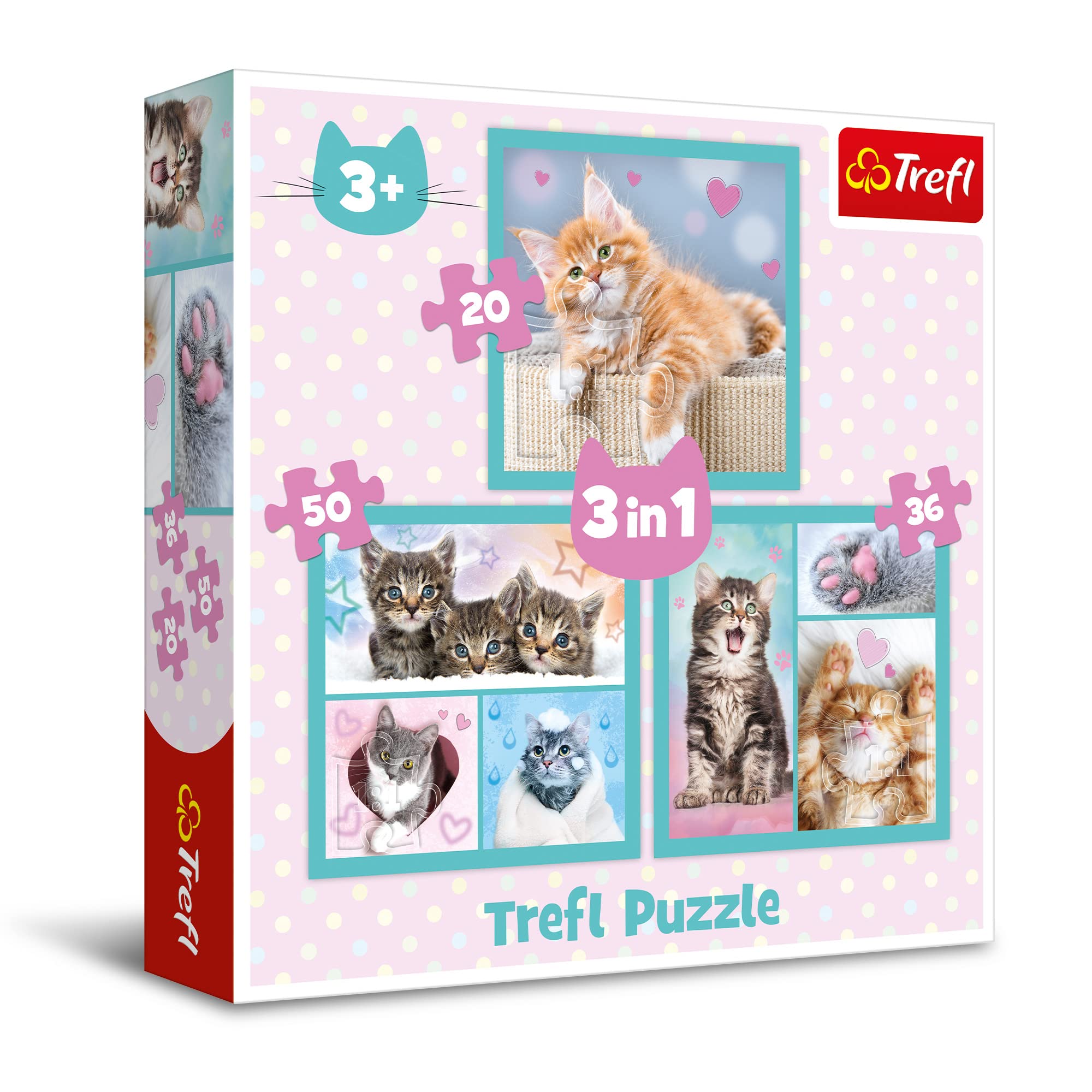 Amazon.com: Trefl 3in1 Jigsaw Puzzle Sweet Animals Print, DIY