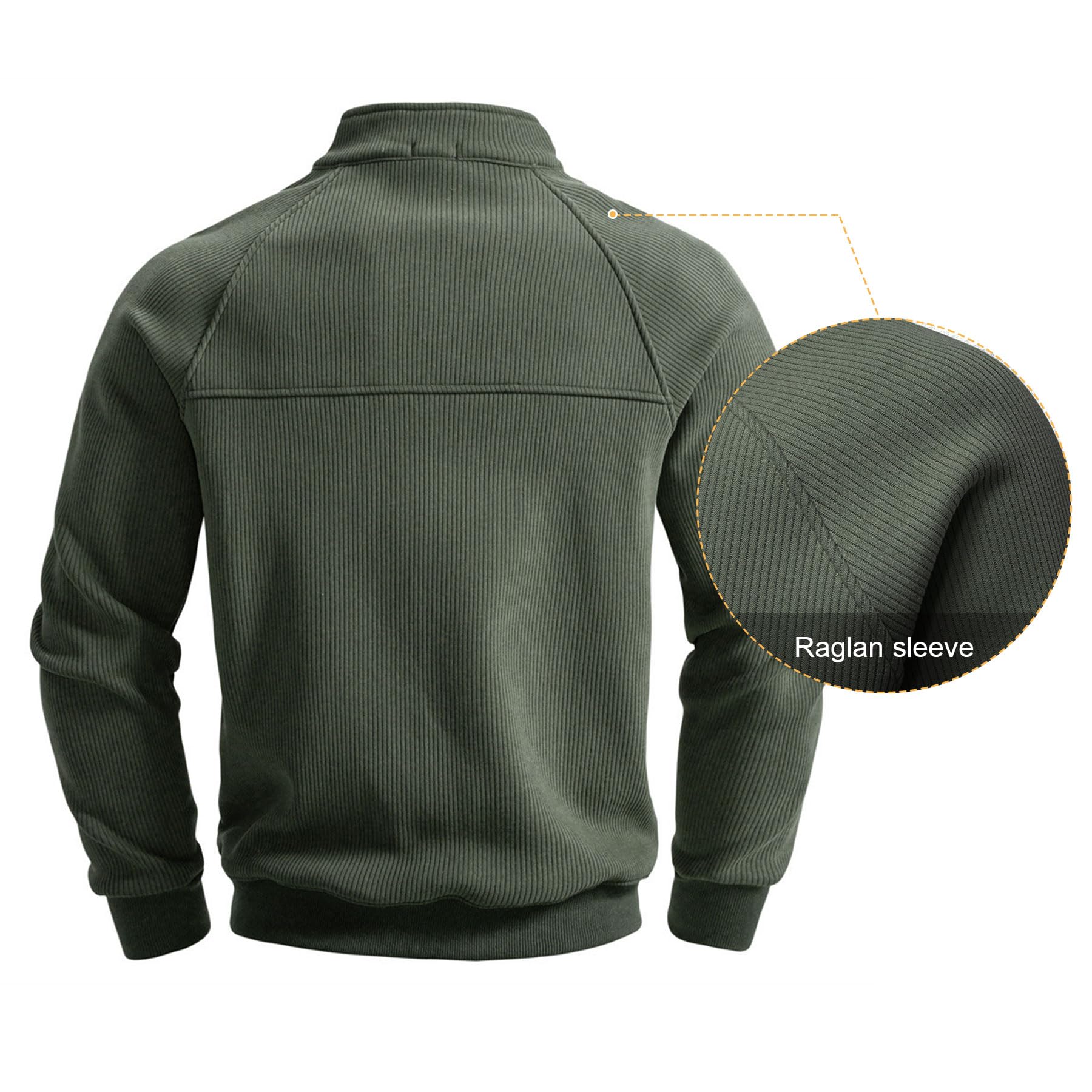 Jersey para hombre con cremallera 1/4, forro polar cálido, cuello alto, manga larga, jersey de punto fino, sudadera de algodón