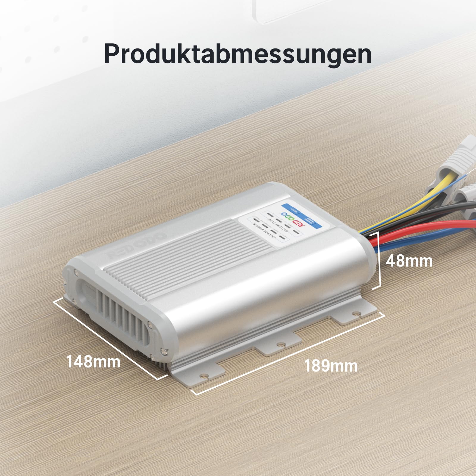 Redodo Cargador de batería 12 V 40 A DC-DC con MPPT para 12 V LiFePO4, cargador CC para autocaravana, segunda batería, alternador inteligente, carga inversa, AGM/gel/gel/plomo-ácido