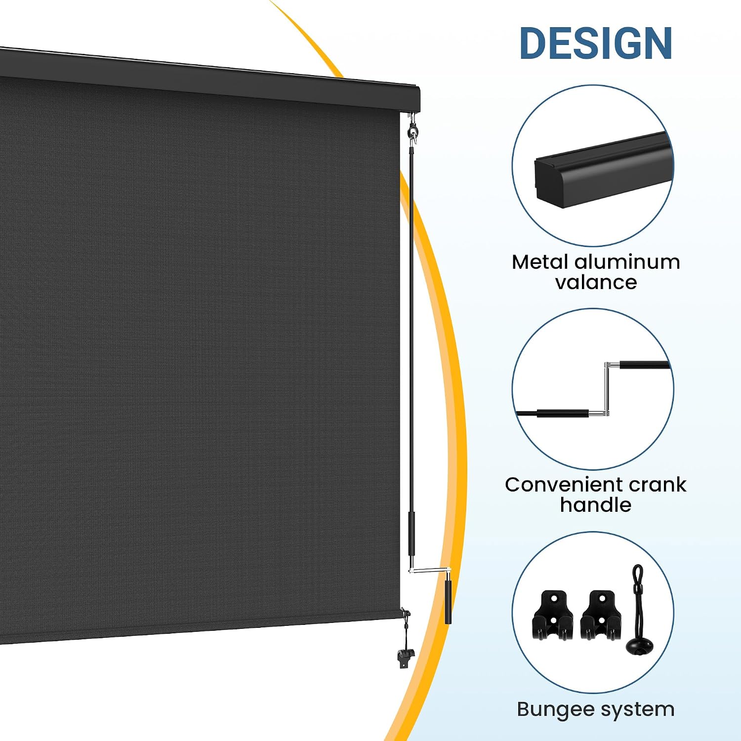 Wisteria Lane Integrated Outdoor Roller Shade 10' W x 8' H, Assembly Free Outdoor Patio Blinds with 420GSM Upgraded Fabric for 95% UV Blockout, Cordless Patio Sun Shade Cloth for Outdoor Indoor