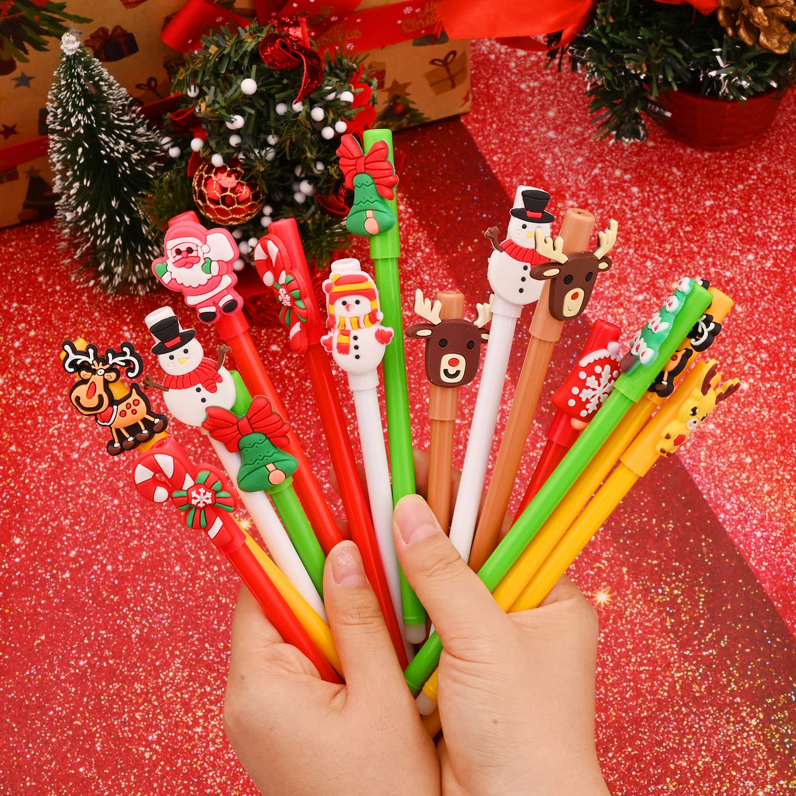Yolyoo 48 Bolígrafos De Bastón De Caraelo De Navidad, Bolígrafo De