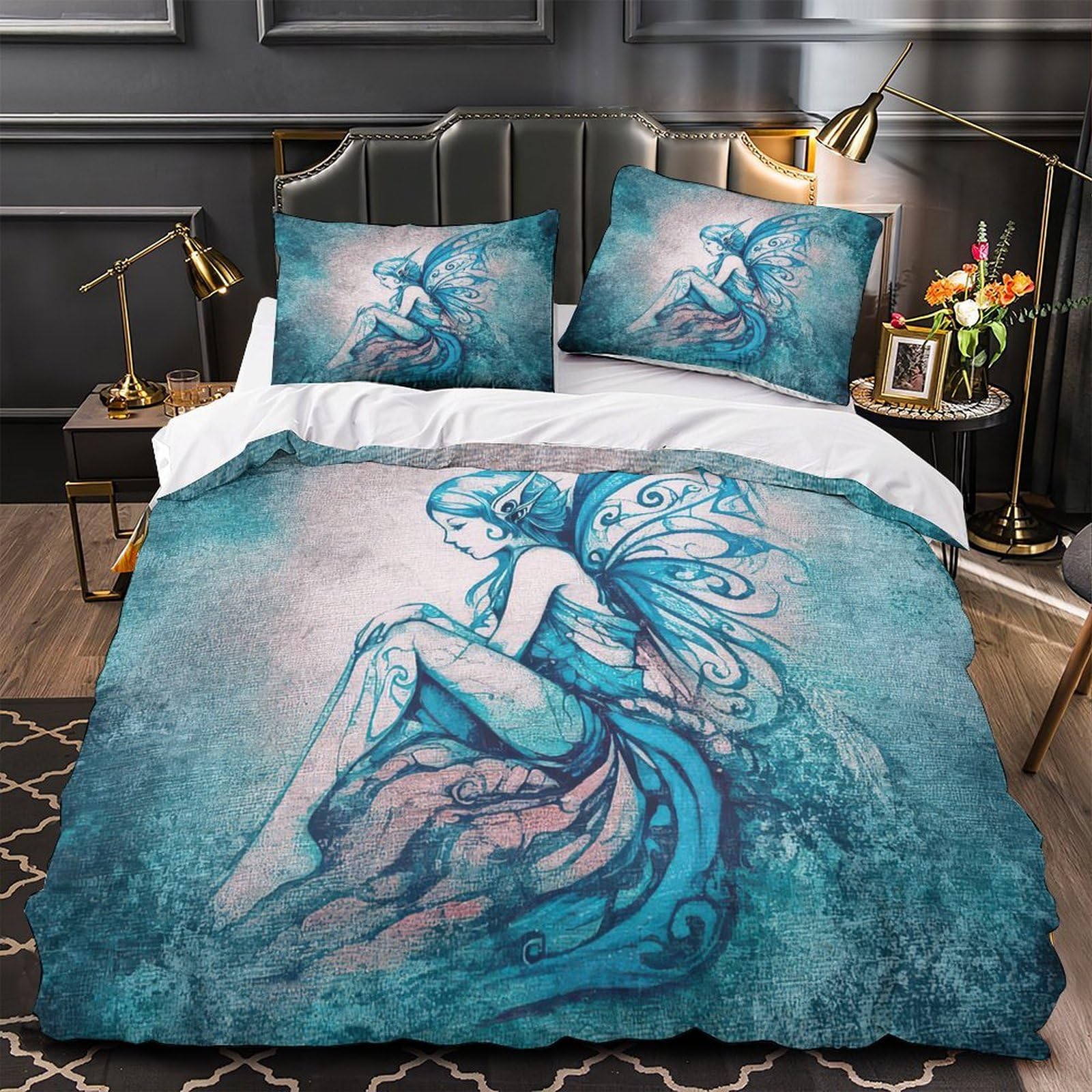 Housse de couette fée magique confort doux pour lit enfant