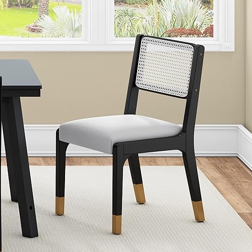 Miniatura 4 de Dining Chairs Set of 2 for Dining Room, Kitchen Table & Seating Chair Sets with Solid Wood Legs and Padded Seat, Modern Farmhouse Accent Side
